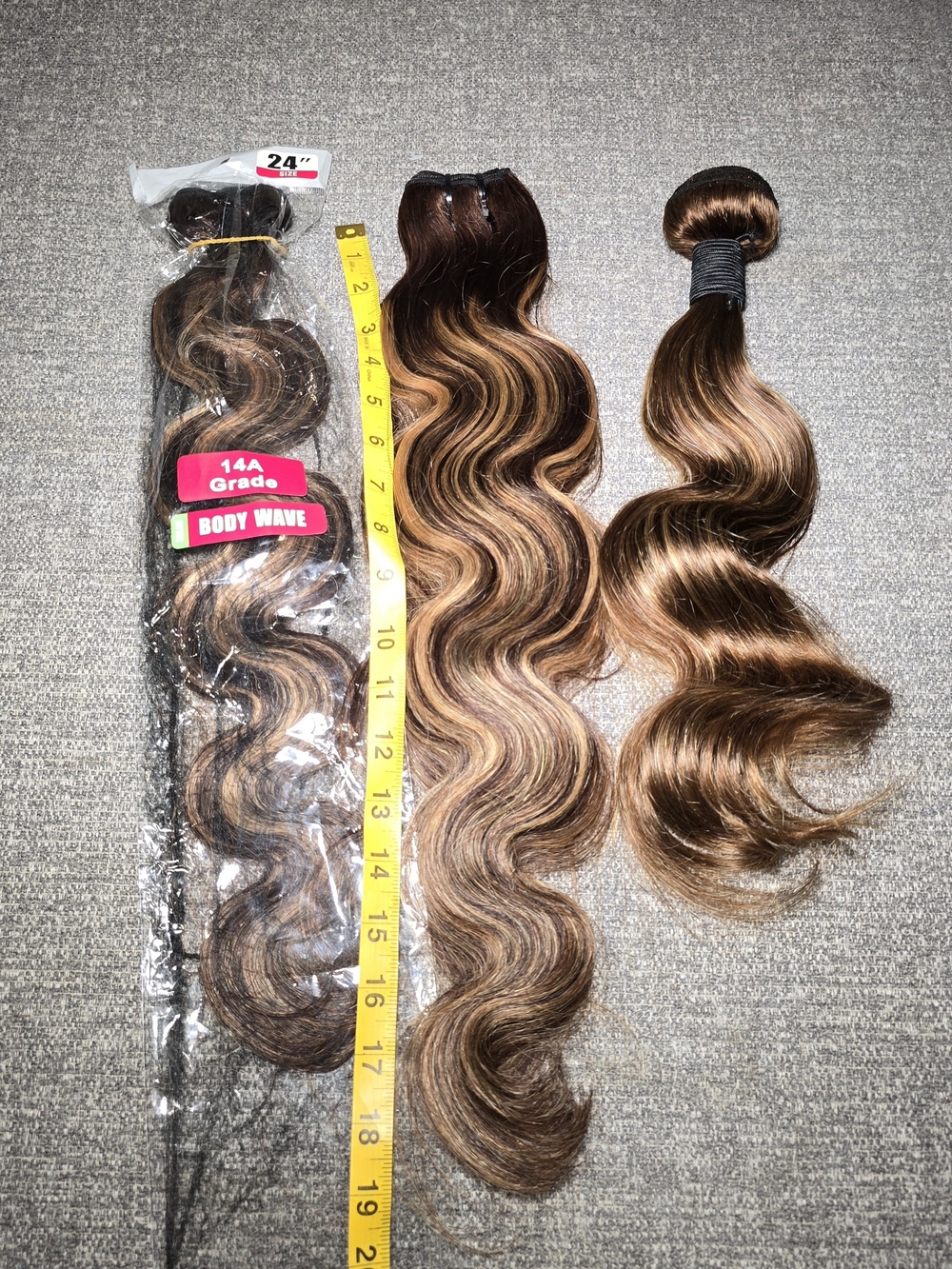 14A Grade Body Wave 24" Brown Ombre Hair Extensions